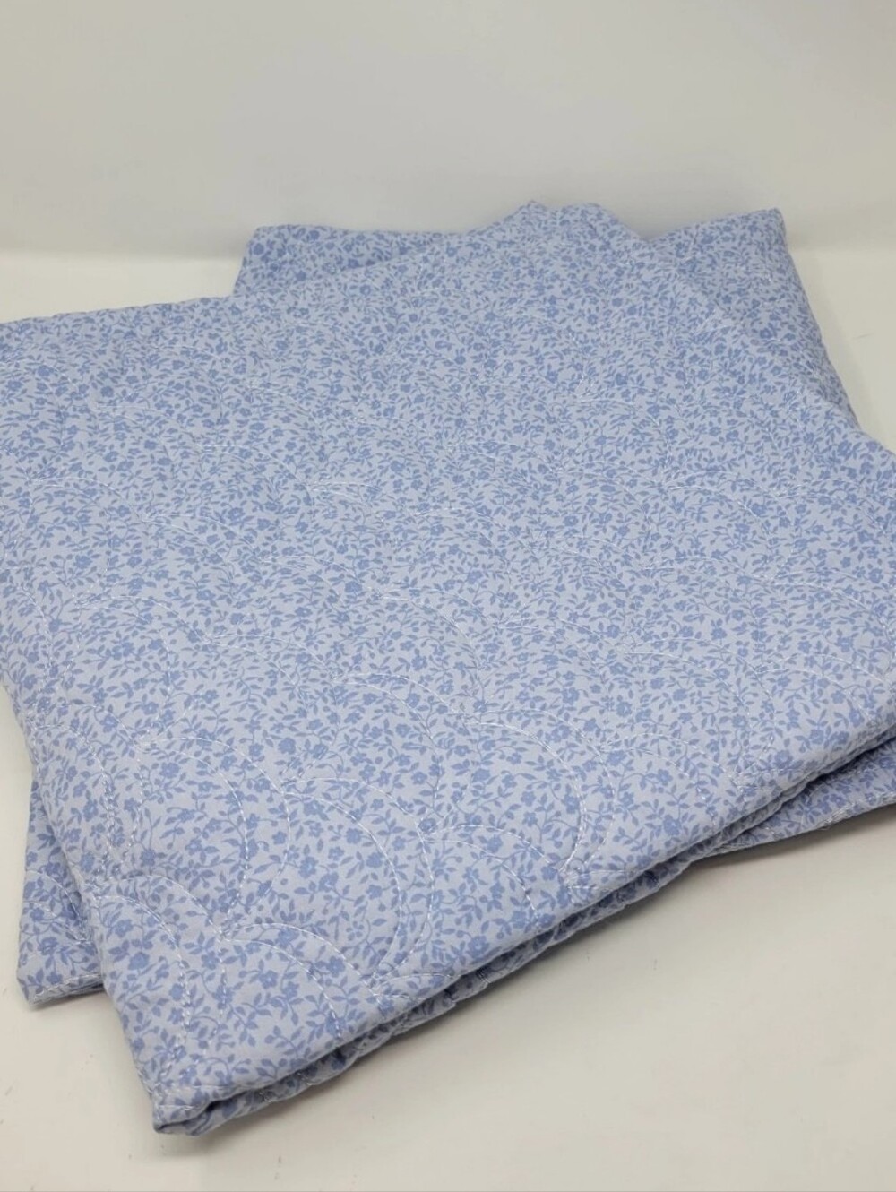 Laura Ashley Euro Shams Set Of 2 Blue Calico Floral 100% Cotton Cottagecore